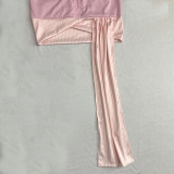 Casual Patchwork Long Sleeve Loose Shirt Top MEI-9226