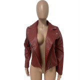 PU Leather Full Sleeve Zipper Jacket LSD-82466