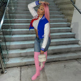 Casual Patchwork Full Sleeve Baseball Jacket GLF-10080