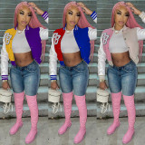 Casual Patchwork Full Sleeve Baseball Jacket GLF-10080