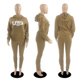 Casual Fleece Hoodies Pants Two Piece Sets DDF-88140