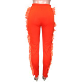Solid Tassel Drawsting Casual Pants SH-390255