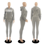 Casual Fleece Hoodies Pants Two Piece Sets DDF-88140