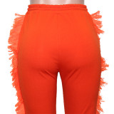 Solid Tassel Drawsting Casual Pants SH-390255