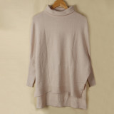 Solid Turtleneck Split Pullover Sweater Top FSXF-F337