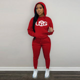 Casual Fleece Hoodies Pants Two Piece Sets DDF-88140