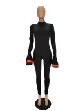 Sexy Flare Sleeve Back Zipper Tight Jumpsuit NM-8398