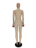 Sexy Flare Sleeve Back Zipper Tight Jumpsuit NM-8398