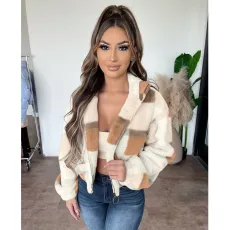 Winter Warm Soft Plush Zipper Short Jacket ASL-6550