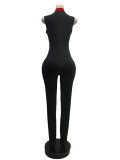 Casual Sleeveless Zipper Jumpsuit MEM-88412
