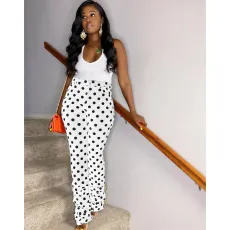 Casual Polka Dot Print Stacked Pants HMS-5391