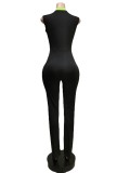Casual Sleeveless Zipper Jumpsuit MEM-88412