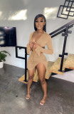 Sexy Solid Long Sleeve Mini Skirt 2 Piece Sets MIL-L295