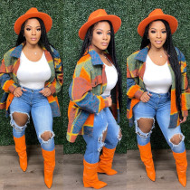 Plus Size Colorful Long Sleeve Coat OMY-80091