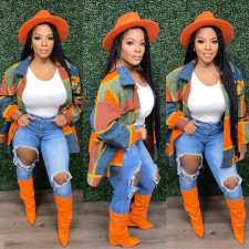 Plus Size Colorful Long Sleeve Coat OMY-80091