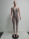 Sexy Sequin Deep V Neck Backless Bandage Jumpsuit ME-Q176