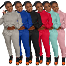 Solid Hoodies Pants Two Piece Suits XMF-092