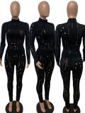 Sexy Hole Hollow Out Long Sleeve 2 Piece Sets LSD-82014
