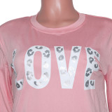 Plus Size Letter Print Long Sleeve 2 Piece Sets SH-38555