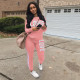 Plus Size Letter Print Long Sleeve 2 Piece Sets SH-38555