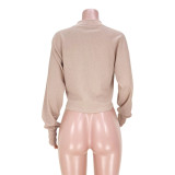 Solid Long Sleeve Casual Loose Top ASL-6539