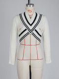 Sexy Knitted V Neck Long Sleeve Hollow Sweater Top ZSD-0202