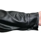 Black PU Leather Full Sleeve Belted Coat SH-390264
