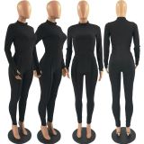 Solid Long Sleeve Two Piece Pants Set FOSF-8115