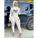 Plus Size Pink Letter Print Long Sleeve 2 Piece Sets YIM-239