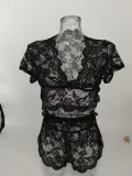 Women Lace Sexy Lingerie Nightwear Sets YQ-W418