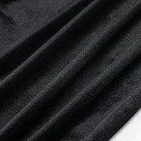 Black Sexy Mesh Perspective Long Sleeve 2 Piece Sets NY-2299