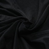 Black Sexy Mesh Perspective Long Sleeve 2 Piece Sets NY-2299
