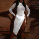 Sexy Hot Drilling Mesh See Through High Split Club Dress NY-2290