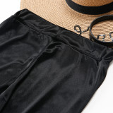 Black Sexy Mesh Perspective Long Sleeve 2 Piece Sets NY-2299