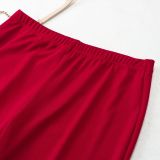 Plus Size Letter Print Split Long Top And Pants Sets NY-2313