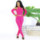 Sexy Hooded Backless Off Shoulder Top And Stacked Pants Set NY-2302