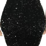 Sexy Sequin V Neck Spaghetti Strap Midi Club Dress BY-5611
