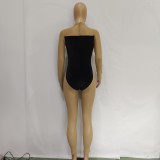 Sexy Velour Mesh Patchwork Long Sleeve Jumpsuit BN-9319