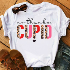 Letter Print O Neck Short Sleeve T Shirt BDF-6009