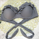 Sexy Pleated Bandeau Bikini Two Piece Sets CASF-8753