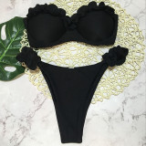 Sexy Pleated Bandeau Bikini Two Piece Sets CASF-8753