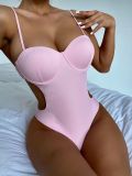 Solid Underwired Bikini One-Piece Swimsuit CASF-6264