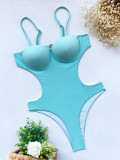 Solid Underwired Bikini One-Piece Swimsuit CASF-6264