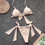 Sexy Simple Halter Neck Bikini Two Piece Set CSYZ-19126
