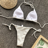 Solid Color Glitter Bikini Swimsuit Two Piece Set CSYZ-1960
