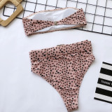 Tube Top High Waist Printed Swimsuit Two Piece Set CSYZ-WB10