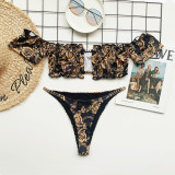 Sexy Retro Print Bikini Two Piece Sets CASF-6180-1