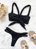 Solid Sexy Bow-Knot Bikini 2 Piece Sets CASF-6172