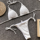 Solid Color Glitter Bikini Swimsuit Two Piece Set CSYZ-1960