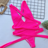 Print Tie Up One Piece Swimsuit CSYZ-B03